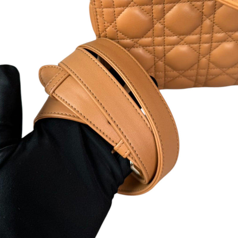 Lady Dior Medium Lambskin Cannage Brown GHW