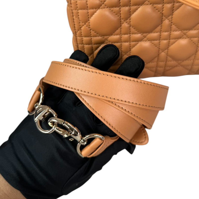 Lady Dior Medium Lambskin Cannage Brown GHW