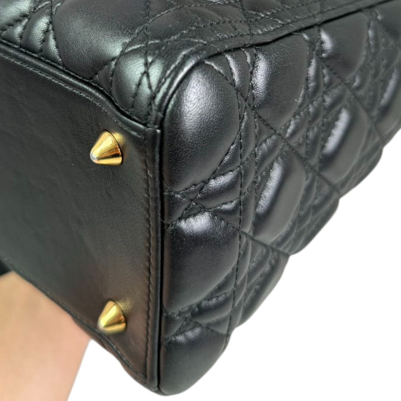 Lady Dior Medium Lambskin Quilted Black GHW