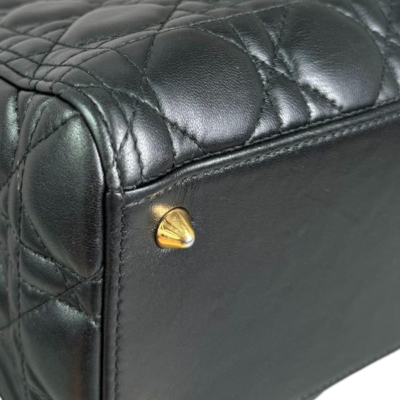 Lady Dior Medium Lambskin Quilted Black GHW