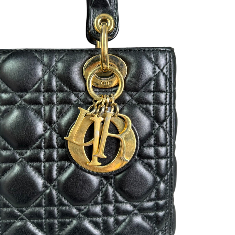 Lady Dior Medium Lambskin Quilted Black GHW