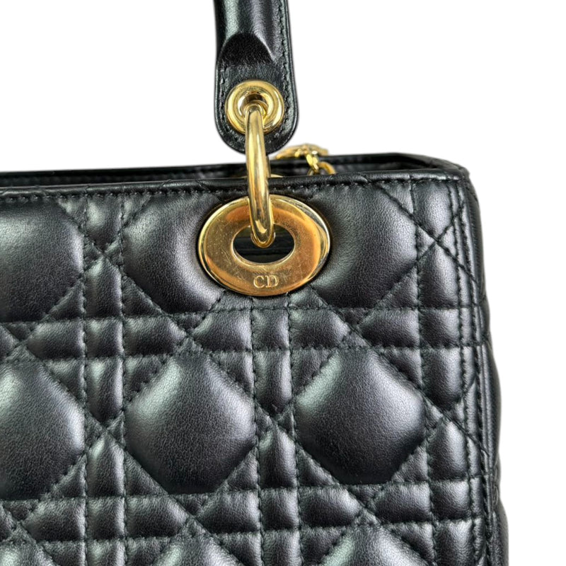 Lady Dior Medium Lambskin Quilted Black GHW