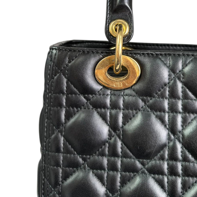 Lady Dior Medium Lambskin Quilted Black GHW