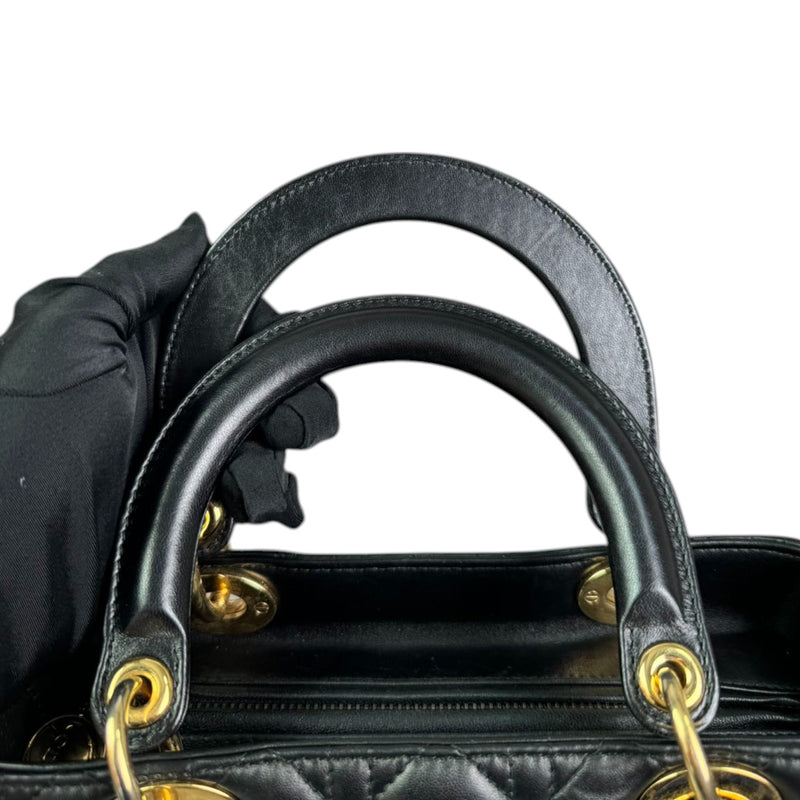 Lady Dior Medium Lambskin Quilted Black GHW