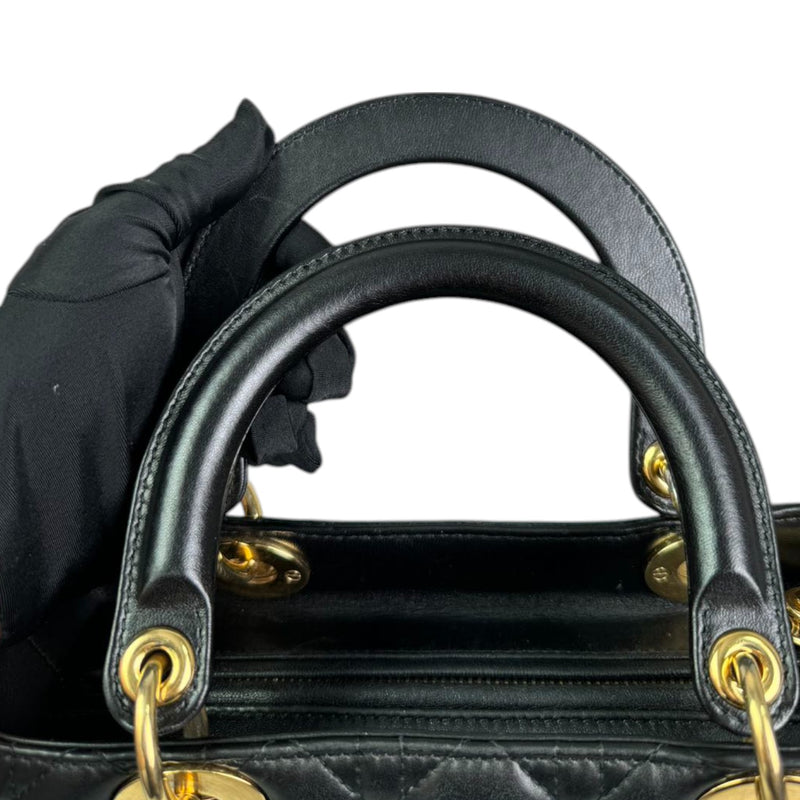 Lady Dior Medium Lambskin Quilted Black GHW