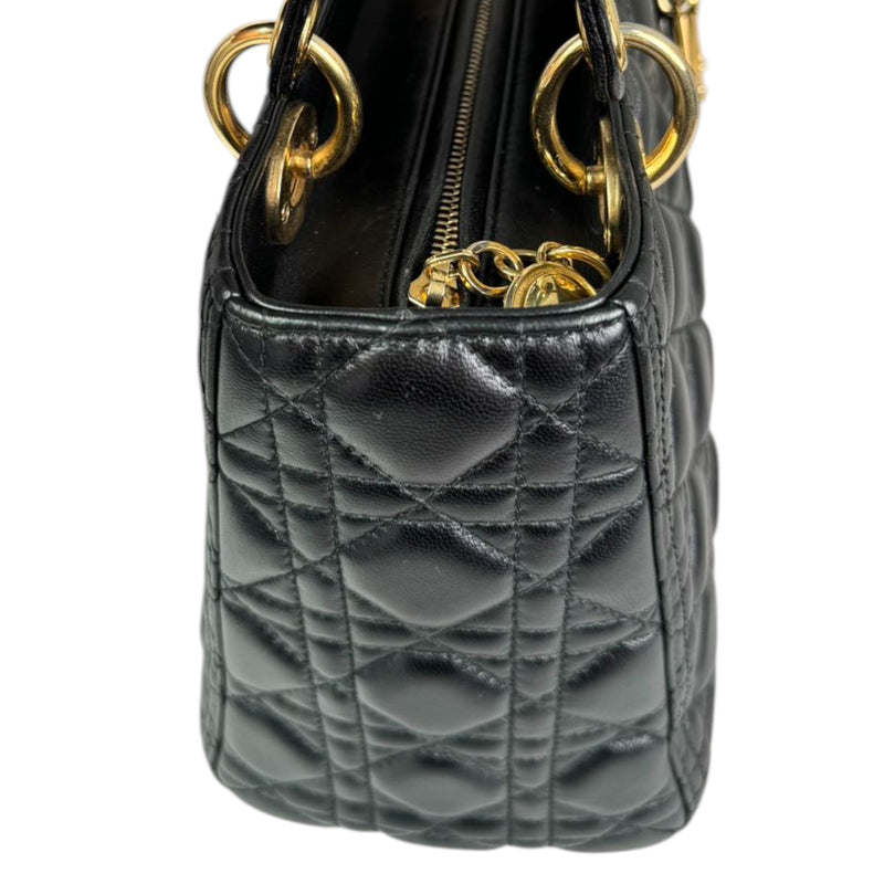 Lady Dior Medium Lambskin Quilted Black GHW