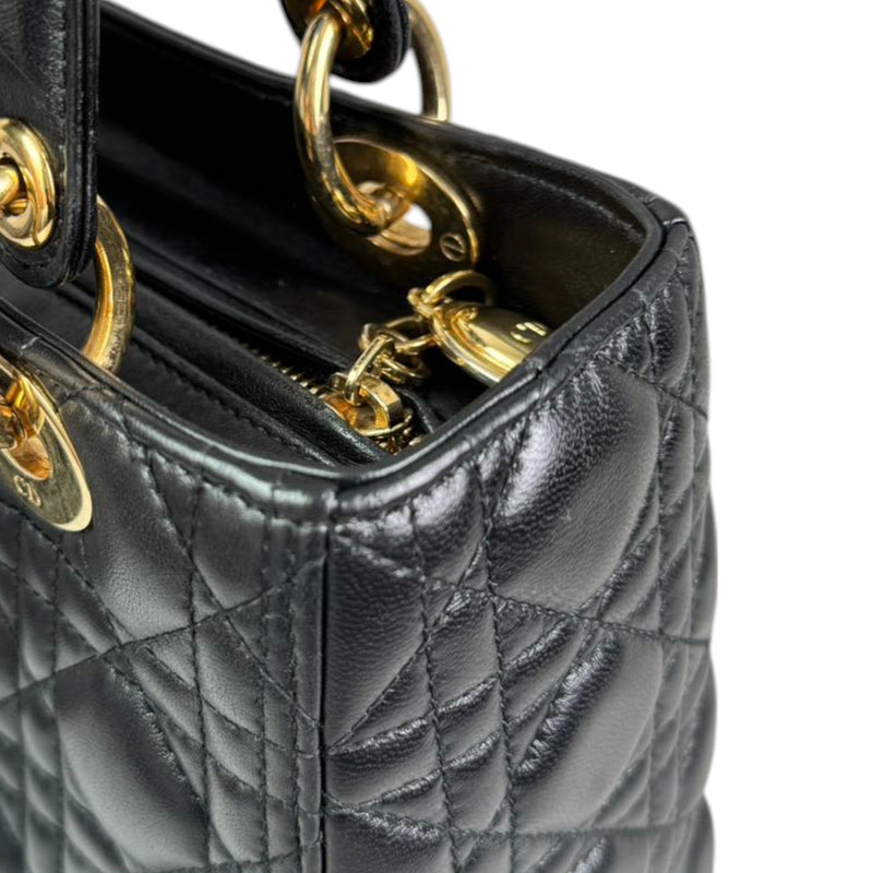 Lady Dior Medium Lambskin Quilted Black GHW