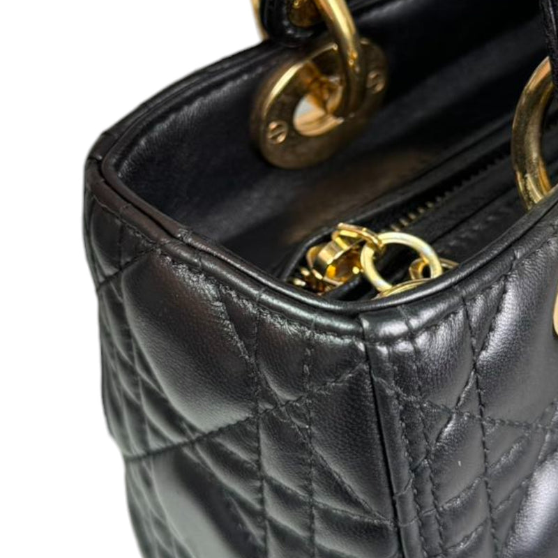 Lady Dior Medium Lambskin Quilted Black GHW