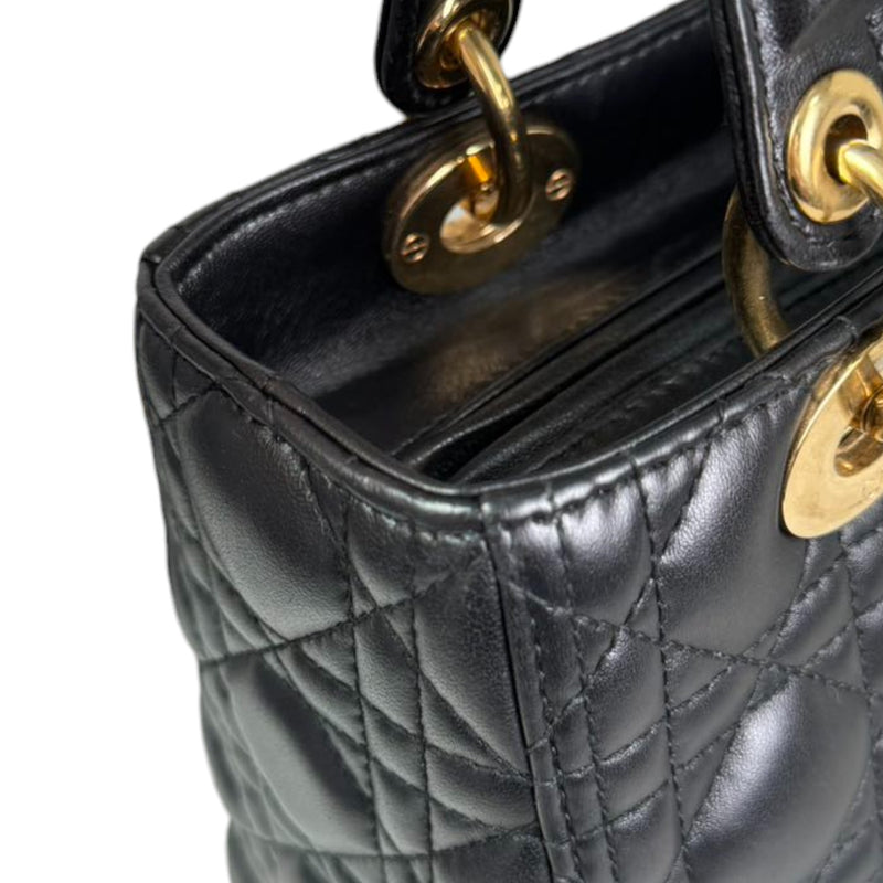 Lady Dior Medium Lambskin Quilted Black GHW