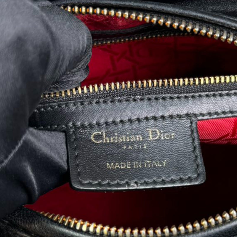 Lady Dior Medium Lambskin Quilted Black GHW