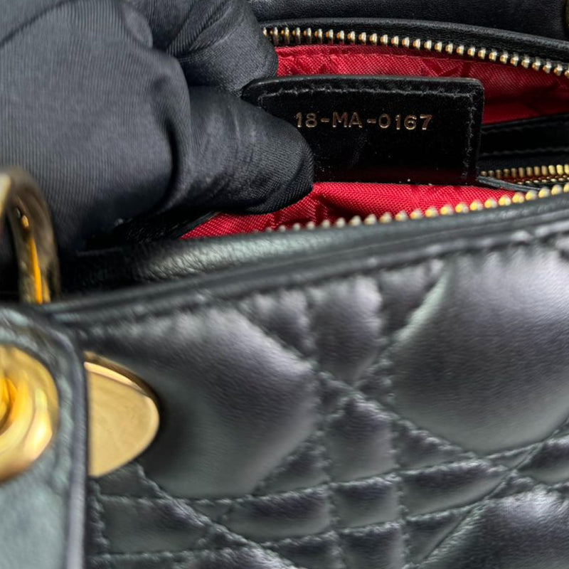 Lady Dior Medium Lambskin Quilted Black GHW
