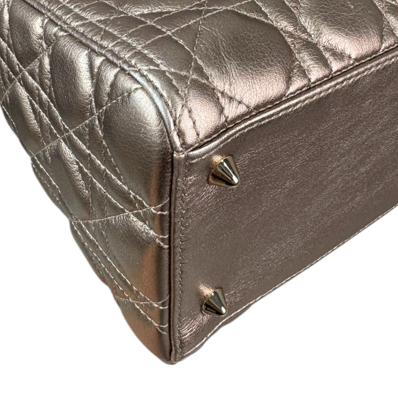 Lady Dior Medium Metallic Calfskin Cannage Gold GHW