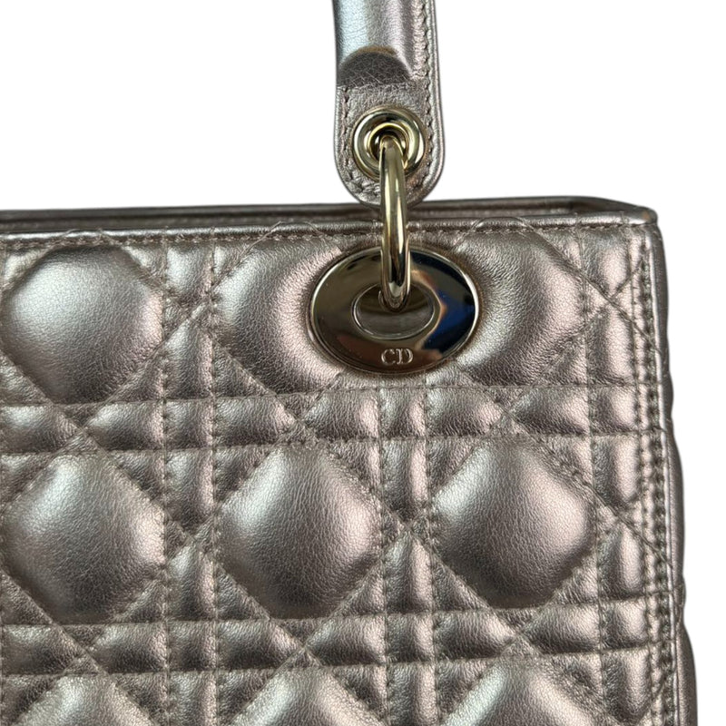 Lady Dior Medium Metallic Calfskin Cannage Gold GHW