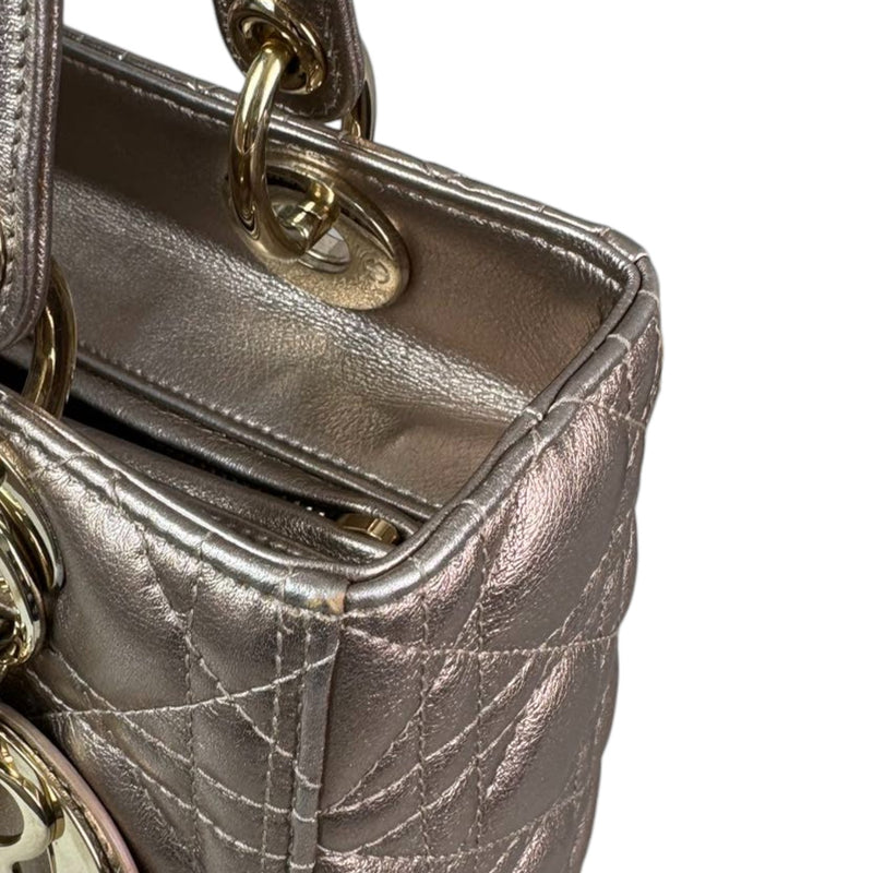 Lady Dior Medium Metallic Calfskin Cannage Gold GHW