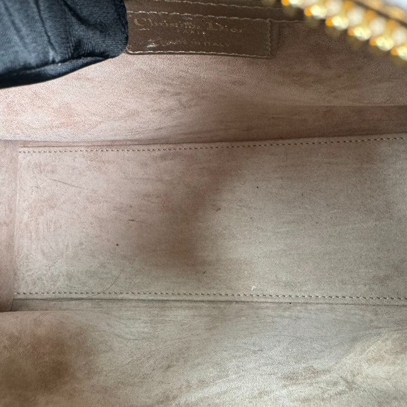 Lady Dior Medium Metallic Calfskin Cannage Gold GHW