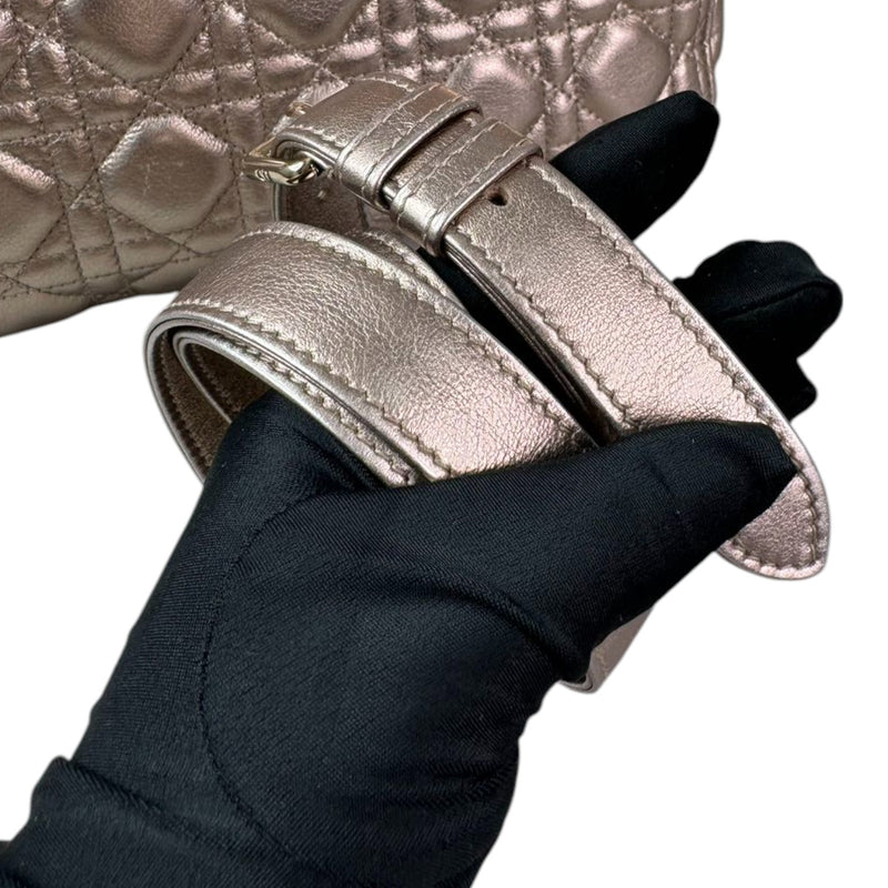 Lady Dior Medium Metallic Calfskin Cannage Gold GHW
