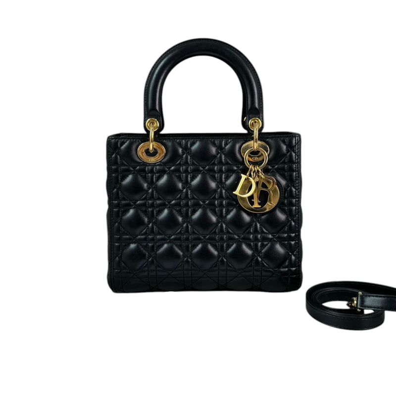 Lady Dior Medium Lambskin Black GHW
