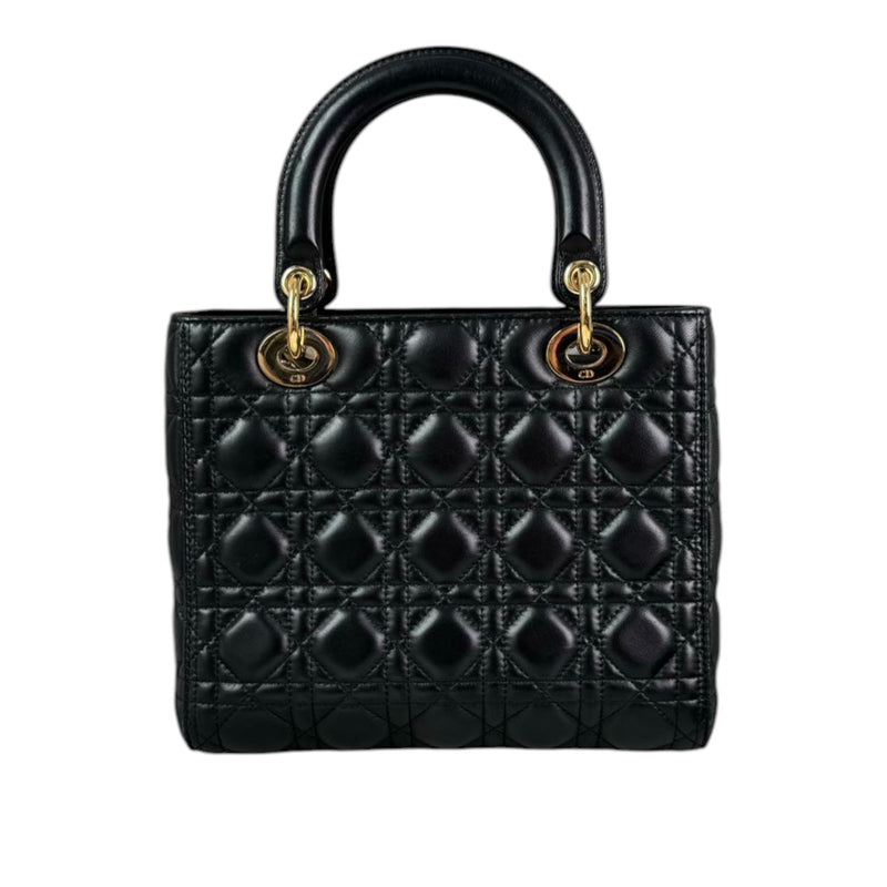 Lady Dior Medium Lambskin Quilted Black GHW