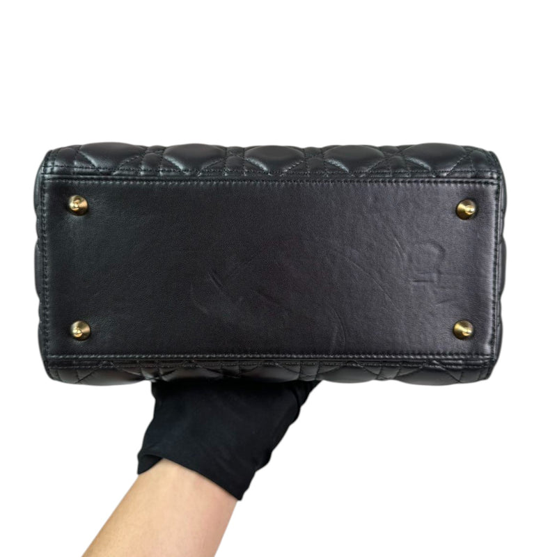 Lady Dior Medium Lambskin Quilted Black GHW