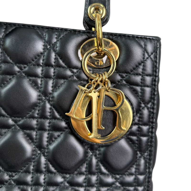 Lady Dior Medium Lambskin Quilted Black GHW