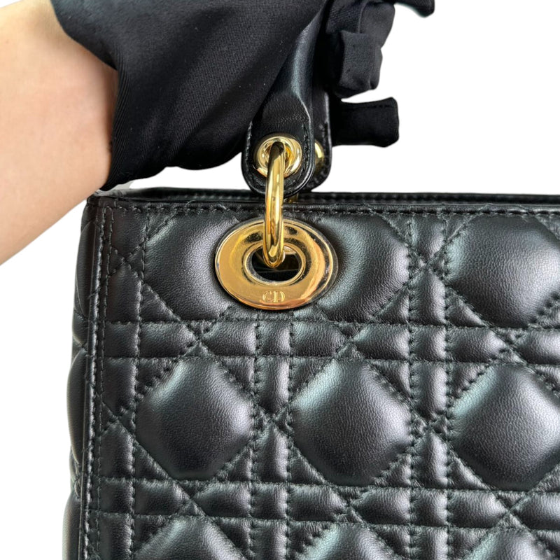Lady Dior Medium Lambskin Quilted Black GHW
