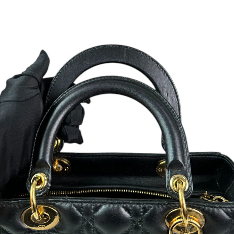 Lady Dior Medium Lambskin Quilted Black GHW