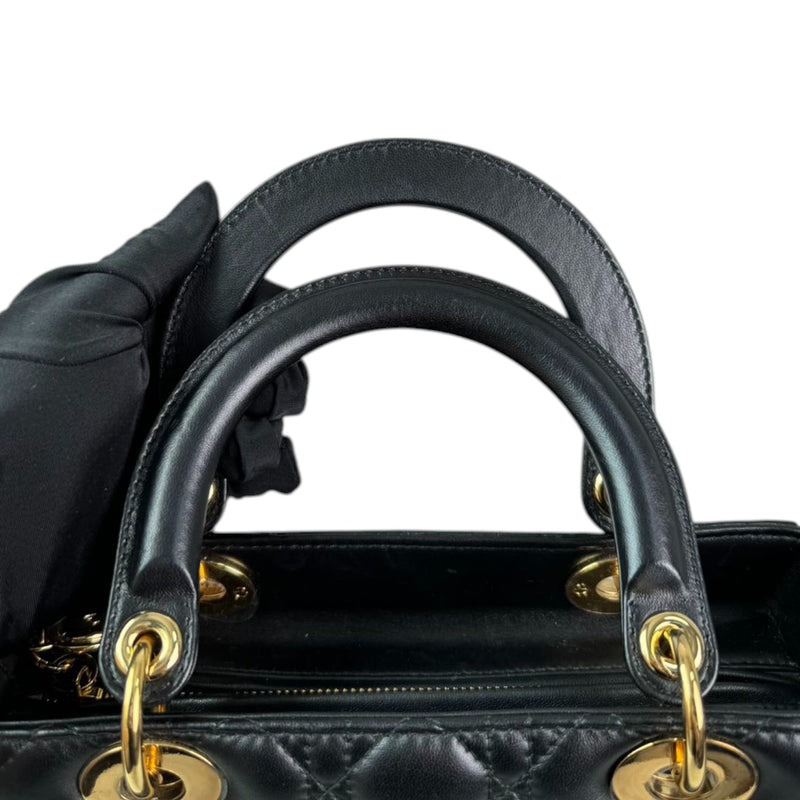 Lady Dior Medium Lambskin Quilted Black GHW
