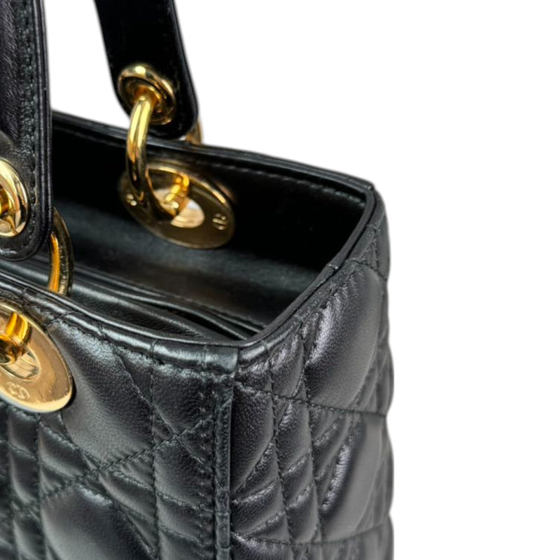Lady Dior Medium Lambskin Quilted Black GHW