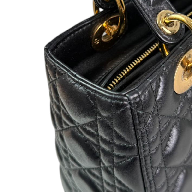 Lady Dior Medium Lambskin Quilted Black GHW