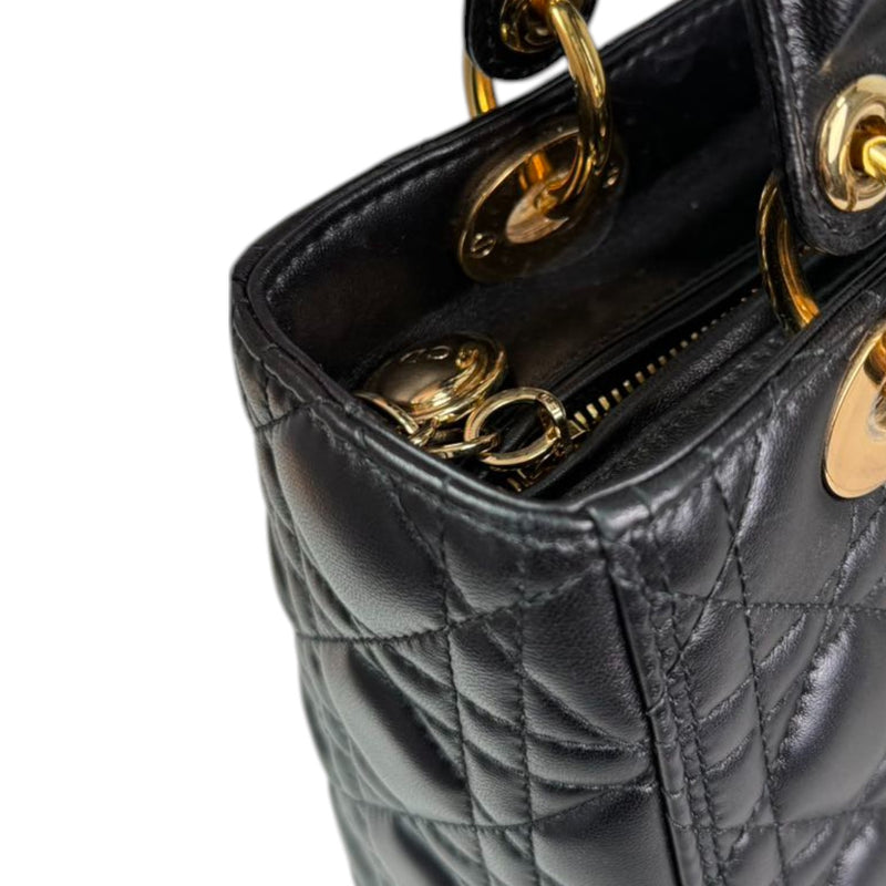 Lady Dior Medium Lambskin Quilted Black GHW
