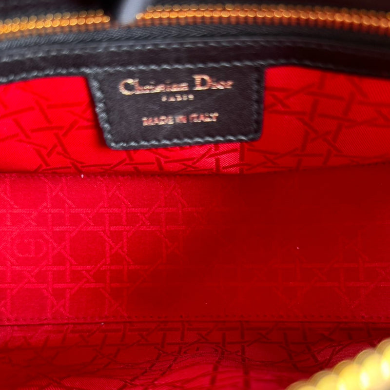 Lady Dior Medium Lambskin Quilted Black GHW