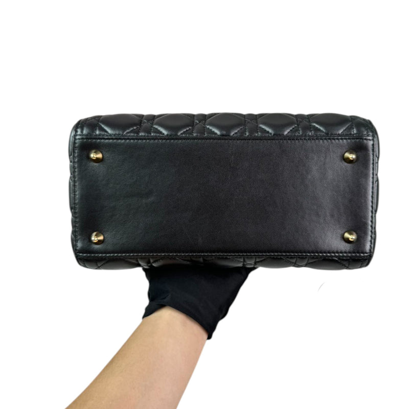 Lady Dior Medium Lambskin Cannage Black GHW