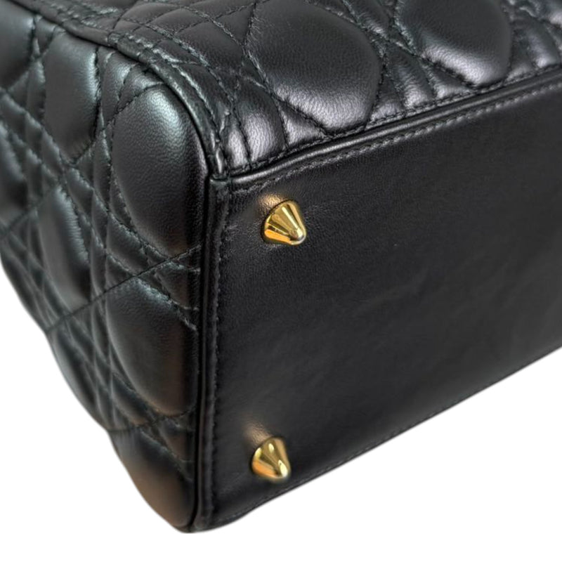 Lady Dior Medium Lambskin Cannage Black GHW