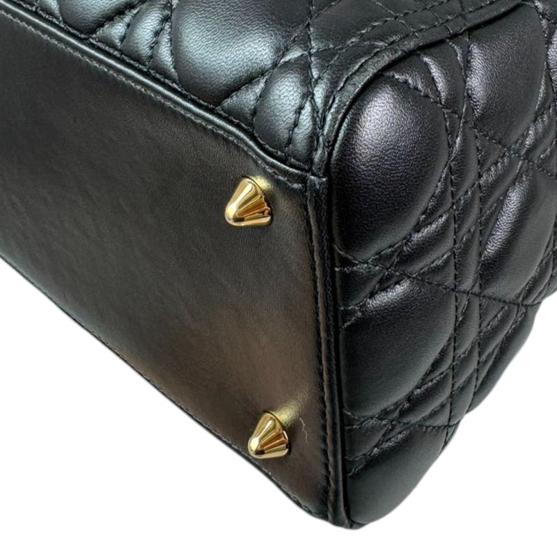 Lady Dior Medium Lambskin Cannage Black GHW