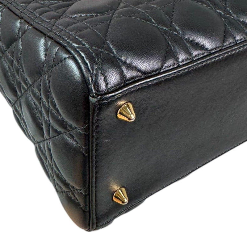 Lady Dior Medium Lambskin Cannage Black GHW