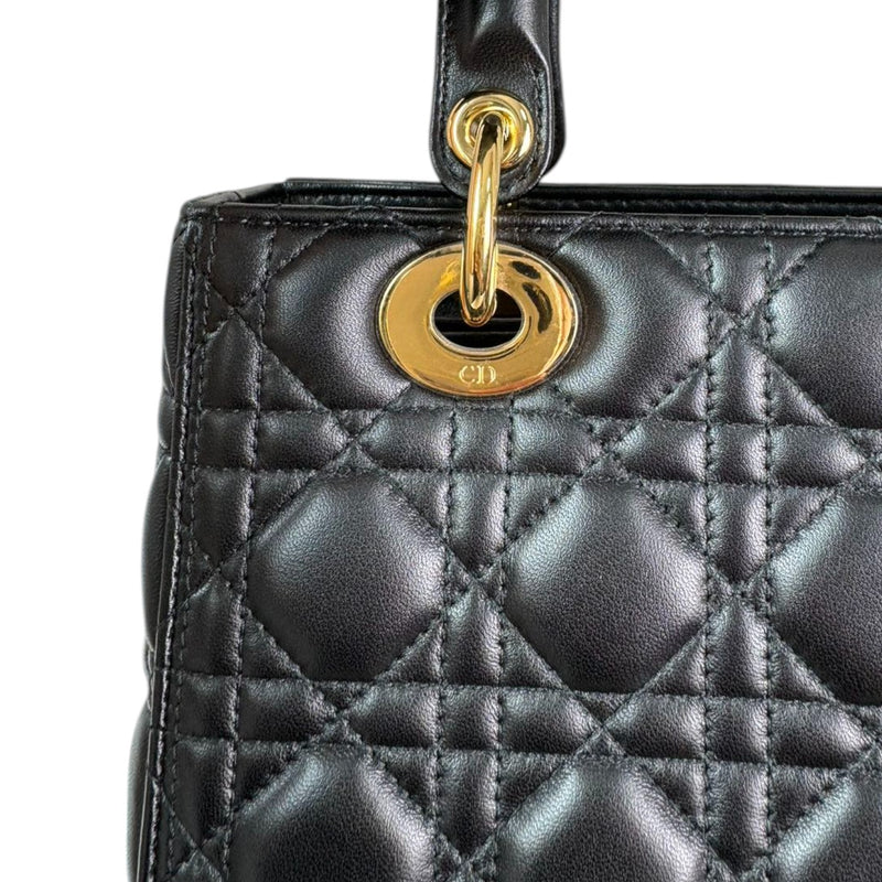 Lady Dior Medium Lambskin Cannage Black GHW