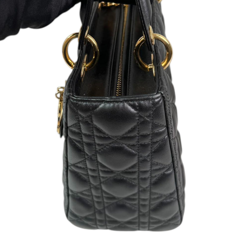 Lady Dior Medium Lambskin Cannage Black GHW