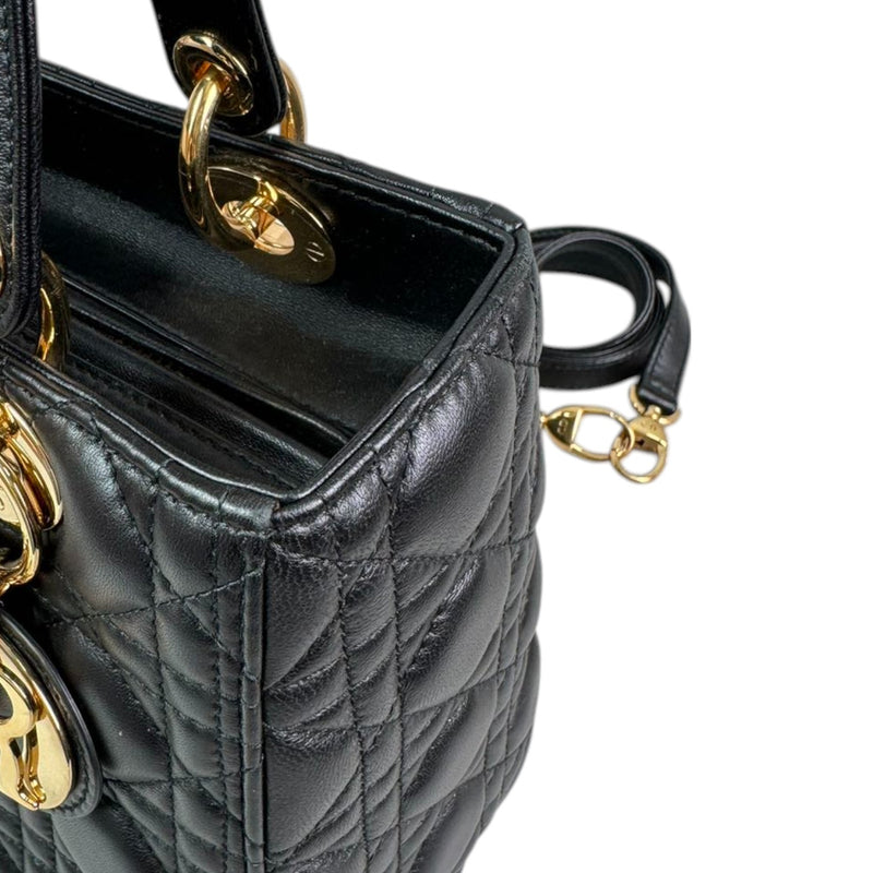 Lady Dior Medium Lambskin Cannage Black GHW