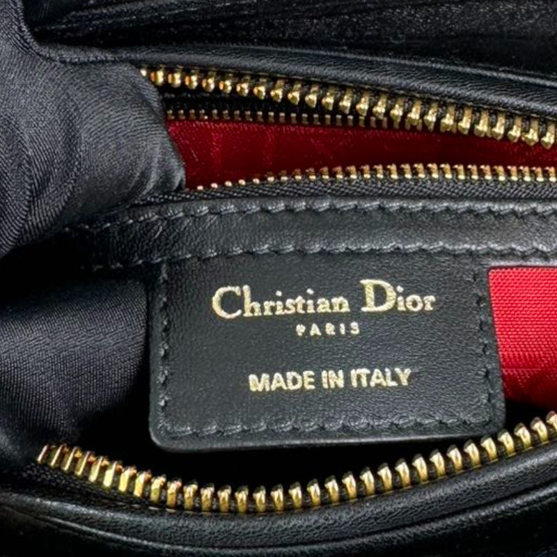 Lady Dior Medium Lambskin Cannage Black GHW