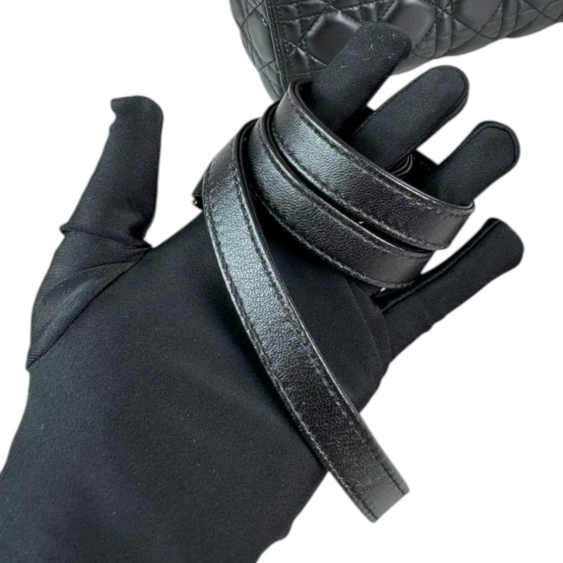 Lady Dior Medium Lambskin Cannage Black GHW