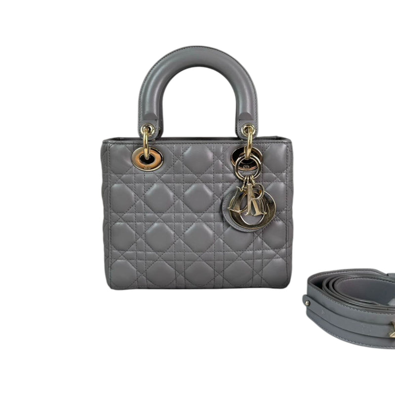 ABCDior Lady Dior Small Lambskin Cannage Grey GHW