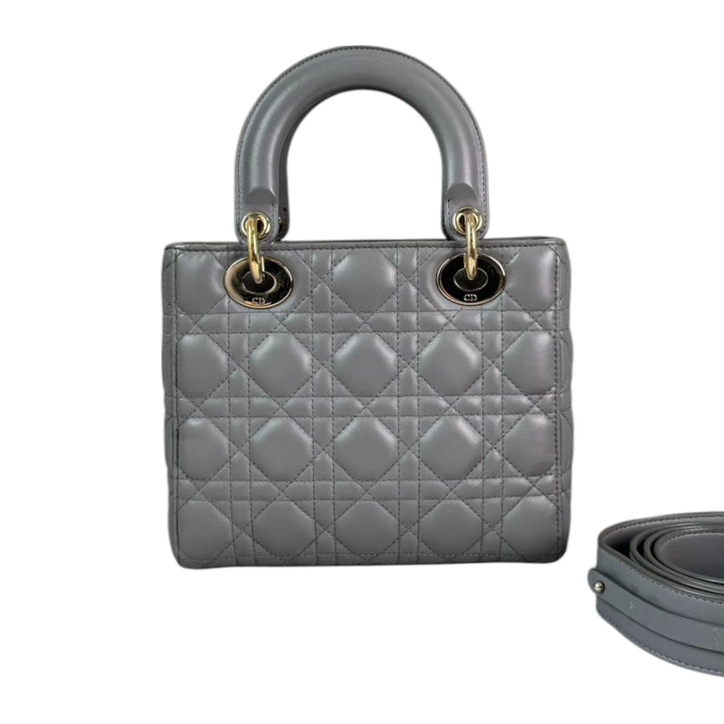 ABCDior Lady Dior Small Lambskin Cannage Grey GHW