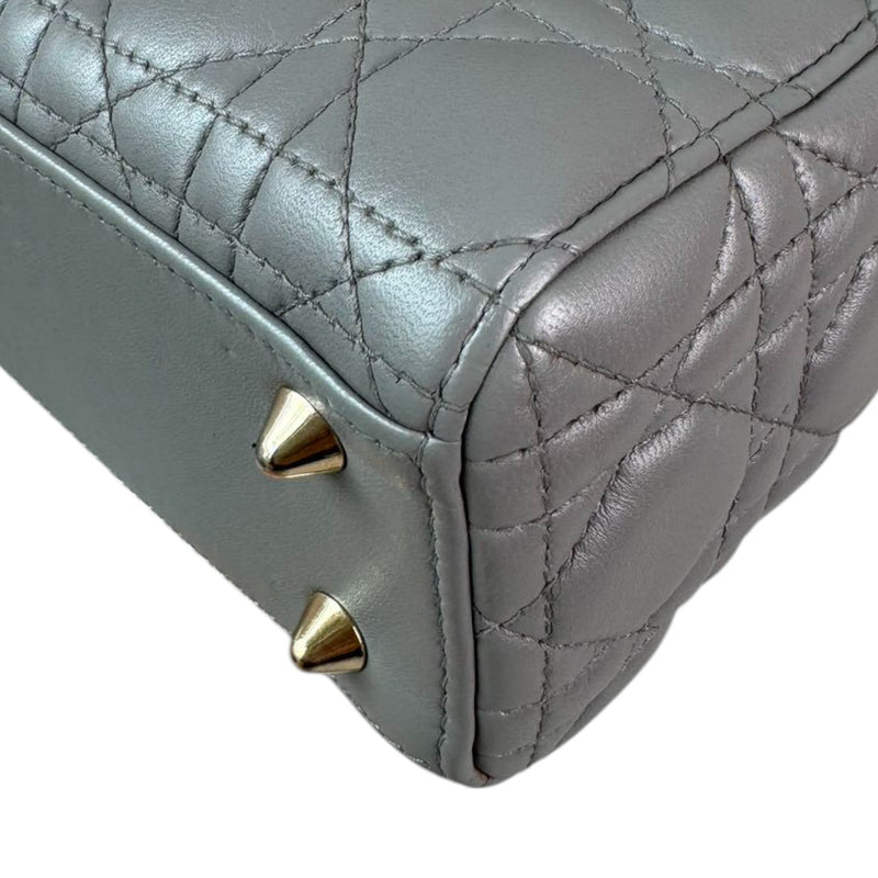 ABCDior Lady Dior Small Lambskin Cannage Grey GHW
