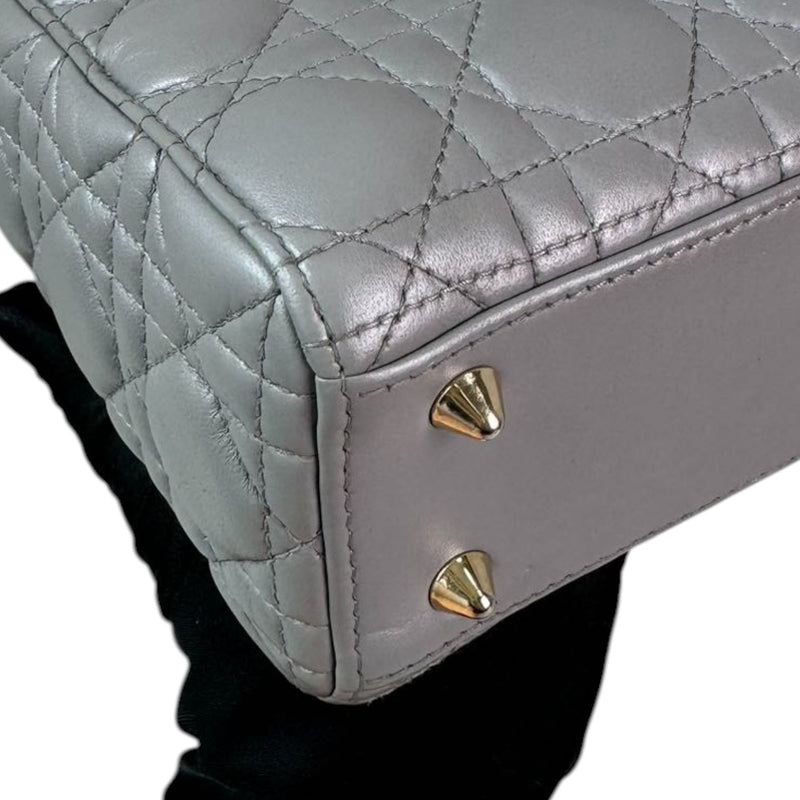 ABCDior Lady Dior Small Lambskin Cannage Grey GHW