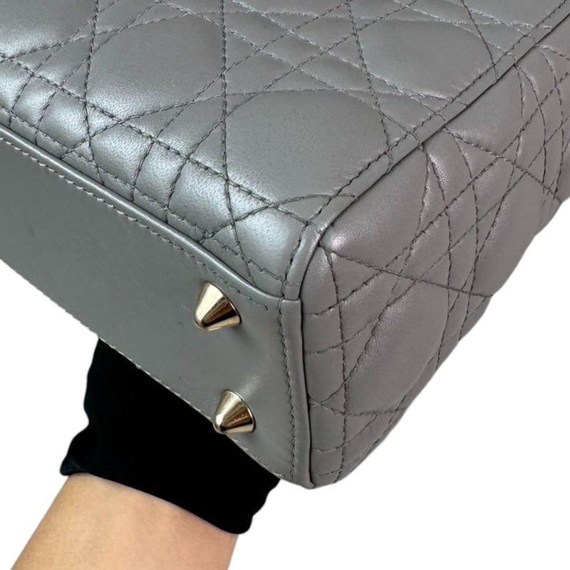 ABCDior Lady Dior Small Lambskin Cannage Grey GHW