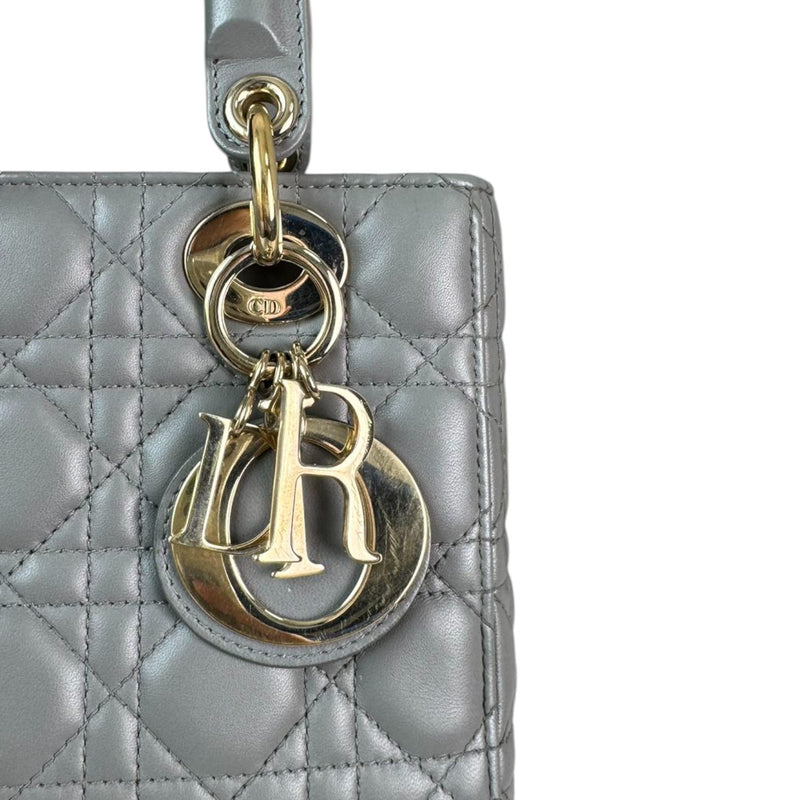 ABCDior Lady Dior Small Lambskin Cannage Grey GHW