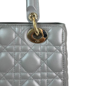 ABCDior Lady Dior Small Lambskin Cannage Grey GHW