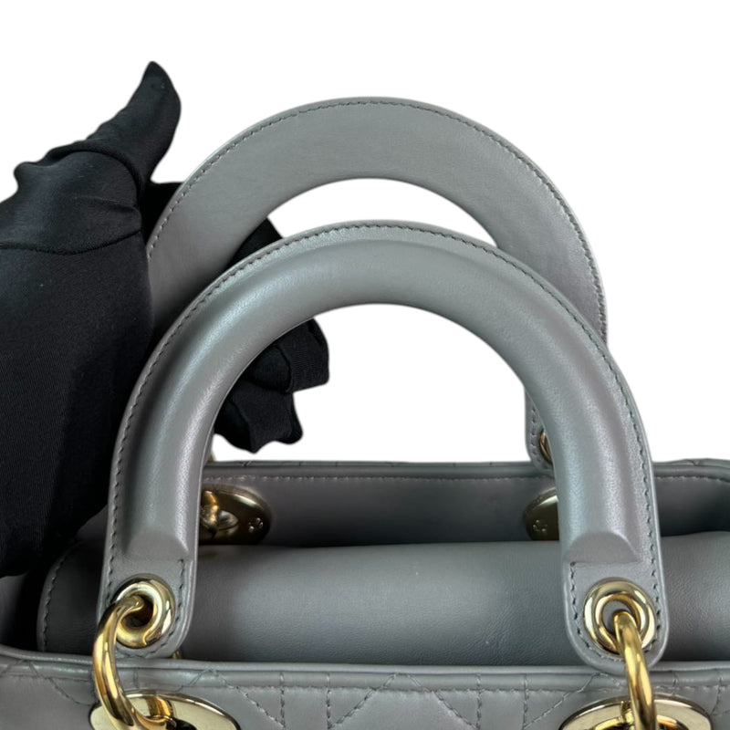 ABCDior Lady Dior Small Lambskin Cannage Grey GHW