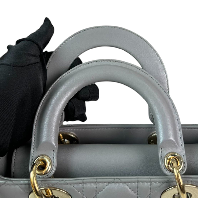 ABCDior Lady Dior Small Lambskin Cannage Grey GHW