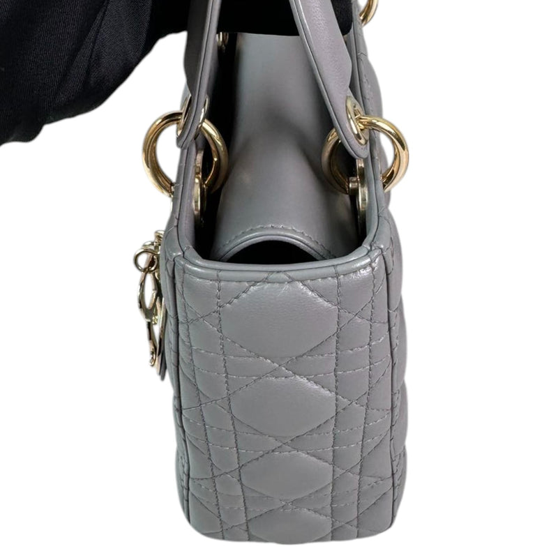 ABCDior Lady Dior Small Lambskin Cannage Grey GHW